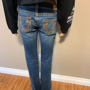 True Religion Women's Rainbow Gina Blue Jeans Size 26